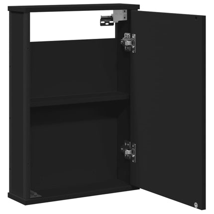 Mobile da Bagno con Specchio Nero 42x12x60 cm Legno Multistrato