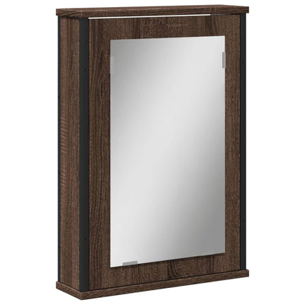 Mobile Bagno Specchio Rovere Marrone 42x12x60 Legno Multistrato