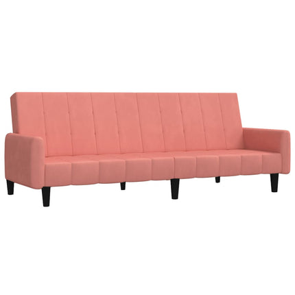 Divano Letto a 2 Posti Rosa in Velluto