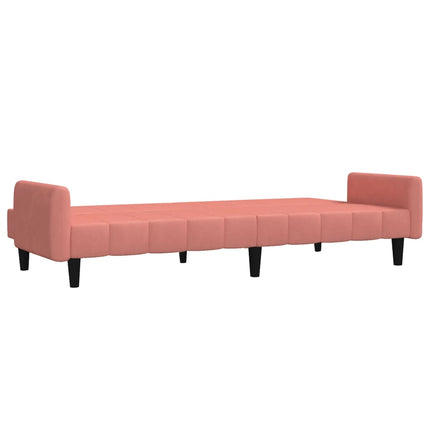 Divano Letto a 2 Posti Rosa in Velluto