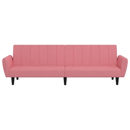 Divano Letto a 2 Posti Rosa in Velluto