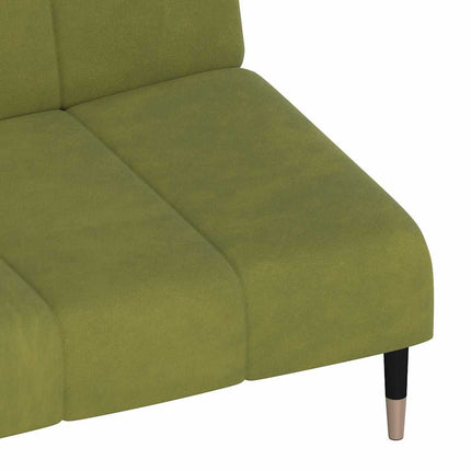 Divano Letto a 2 Posti Verde Chiaro in Velluto
