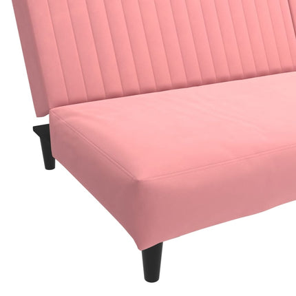 Divano Letto a 2 Posti Rosa in Velluto