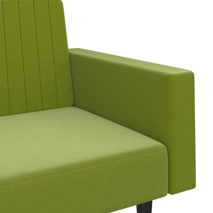 Divano Letto a 2 Posti Verde Chiaro in Velluto