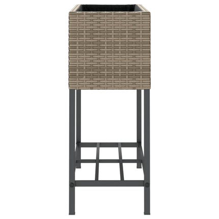 Fioriera da Giardino con Ripiano Grigia in Polyrattan