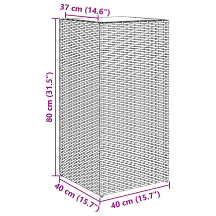 Fioriera da Giardino Marrone 40x40x80 cm in Polyrattan