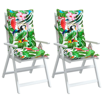 Cuscini per Sedia Schienale Alto 2pz Multicolore Tessuto Oxford