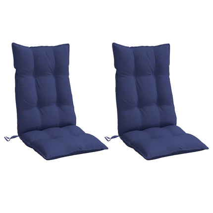 Cuscini Sedia Schienale Alto 2 pz Blu Marino in Tessuto Oxford