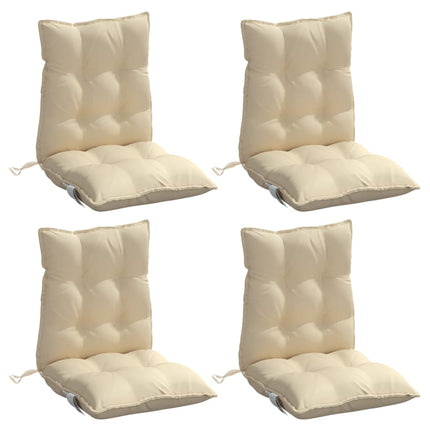 Cuscini per Sedia Schienale Basso 4 pz Beige in Tessuto Oxford