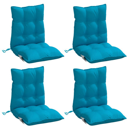 Cuscini Sedia Schienale Basso 4 pz Azzurro in Tessuto Oxford