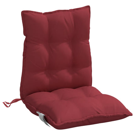 Cuscini per Sedia Schienale Basso 4pz Rosso Vino Tessuto Oxford