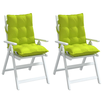 Cuscini Sedia Schienale Basso 2 pz Verde Chiaro Tessuto Oxford