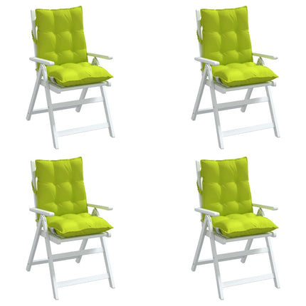 Cuscini Sedia Schienale Basso 4 pz Verde Chiaro Tessuto Oxford