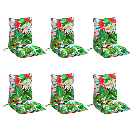 Cuscini Sedia Schienale Basso 6pz Multicolore in Tessuto Oxford