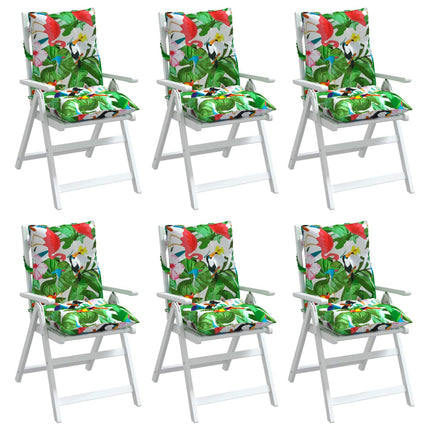 Cuscini Sedia Schienale Basso 6pz Multicolore in Tessuto Oxford