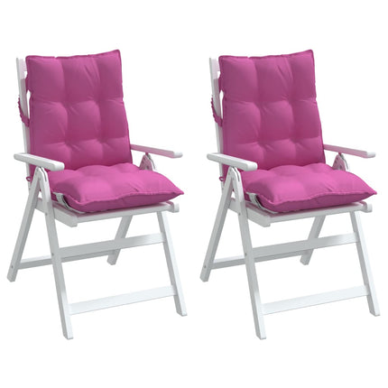 Cuscini per Sedia Schienale Basso 2 pz Rosa in Tessuto Oxford