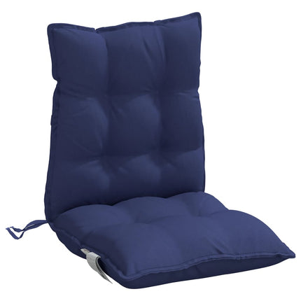 Cuscini Sedia Schienale Basso 6 pz Blu Marino in Tessuto Oxford