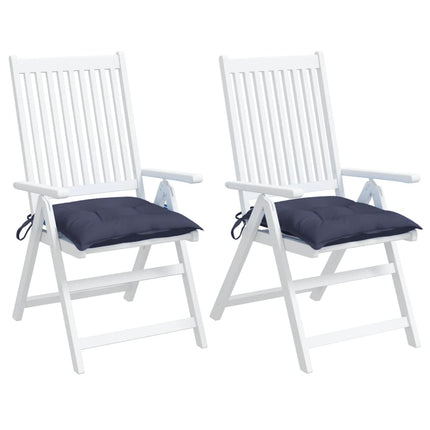 Cuscini per Sedia 2 pz Blu Marino 50x50x7 cm in Tessuto Oxford