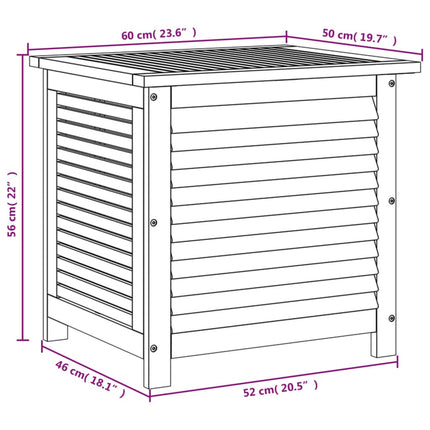 Contenitore Giardino con Feritoia 50x60x56cm Massello Acacia