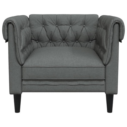 Poltrona Chesterfield Grigio Scuro in Tessuto