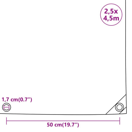 Telone Verde 2,5x4,5 m 650 g/mÃ‚Â²
