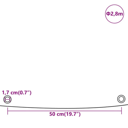 Telone Grigio Ã˜ 2,8 m 650 g/mÂ²