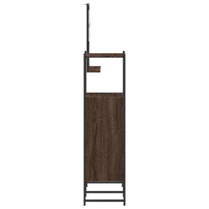 Set Mobili da Bagno 3 pz Rovere Marrone in Legno Multistrato