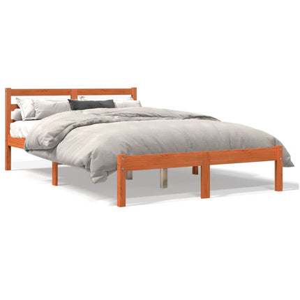 Letto senza Materasso Marrone Cera 150x200 cm in Legno di Pino
