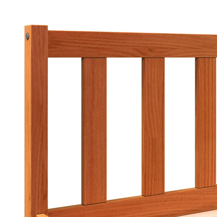 Giroletto senza Materasso Marrone Cera 160x200 cm Legno di Pino