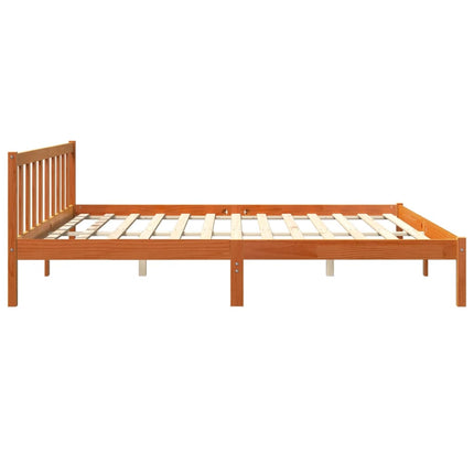 Giroletto senza Materasso Marrone Cera 200x200 cm Legno di Pino