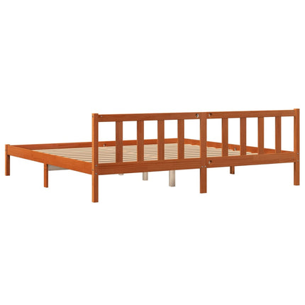 Giroletto senza Materasso Marrone Cera 200x200 cm Legno di Pino