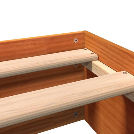 Giroletto senza Materasso Marrone Cera 200x200 cm Legno di Pino