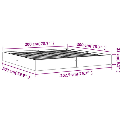 Giroletto senza Materasso Marrone Cera 200x200 cm Legno di Pino