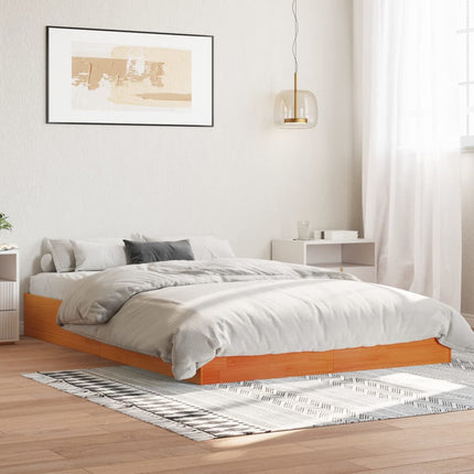 Giroletto senza Materasso Marrone Cera 150x200 cm Legno di Pino