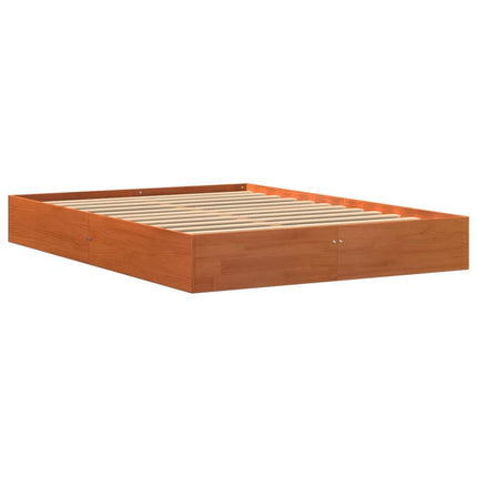 Letto senza Materasso Marrone Cera 135x190 cm in Legno di Pino