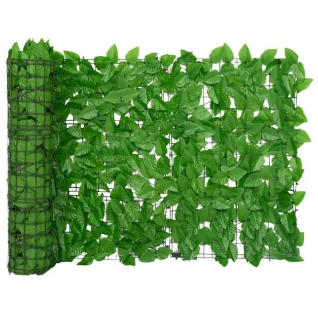Paravento da Balcone con Foglie Verdi 200x75 cm