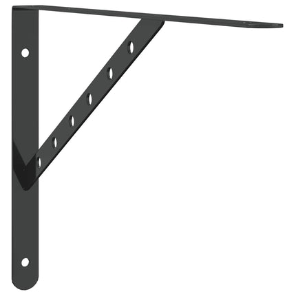 Staffe per Mensola 4 pz 40x2,5x25 cm in Acciaio Inox Nero
