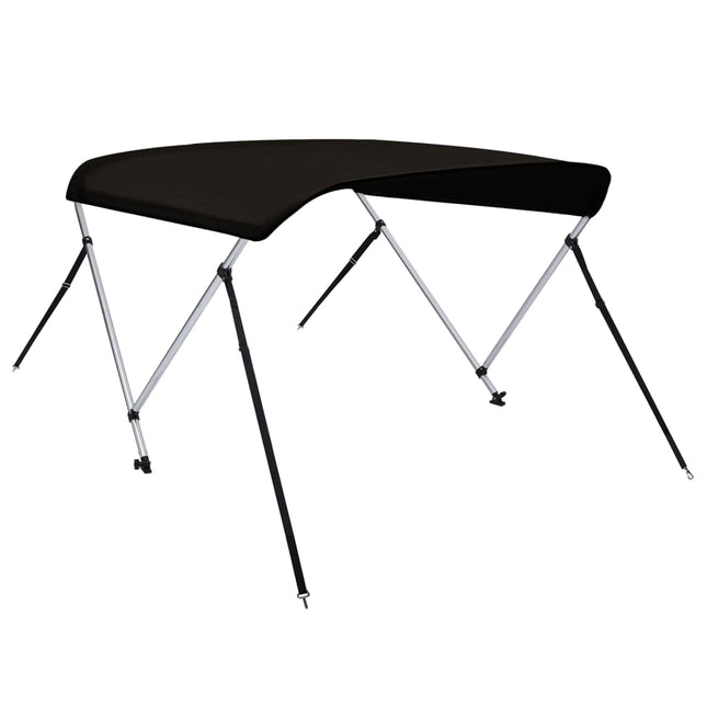 Bimini di Prua con Tendalino 2 Archi Nero 180x130x110 cm