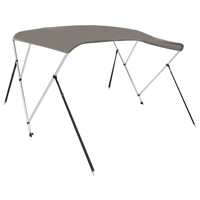 Bimini di Prua con Tendalino 3 Archi Grigio 183x160x137 cm