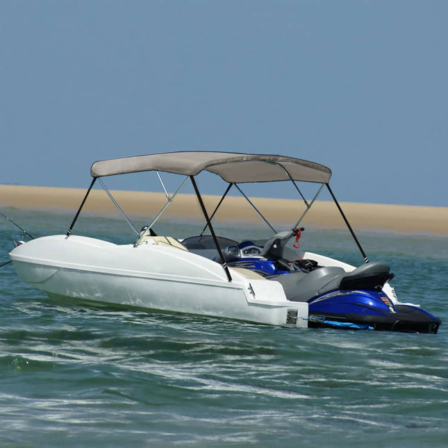 Bimini di Prua con Tendalino 3 Archi Grigio 183x180x137 cm