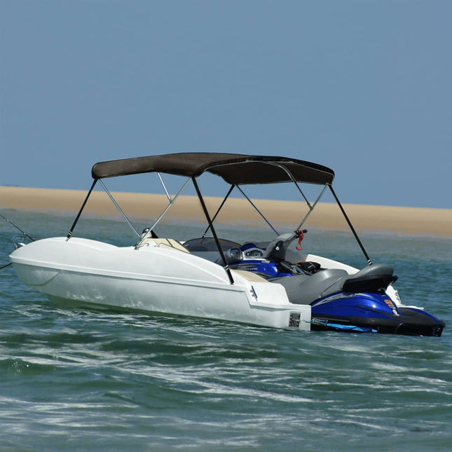Bimini di Prua con Tendalino 3 Archi Nero 183x160x137 cm