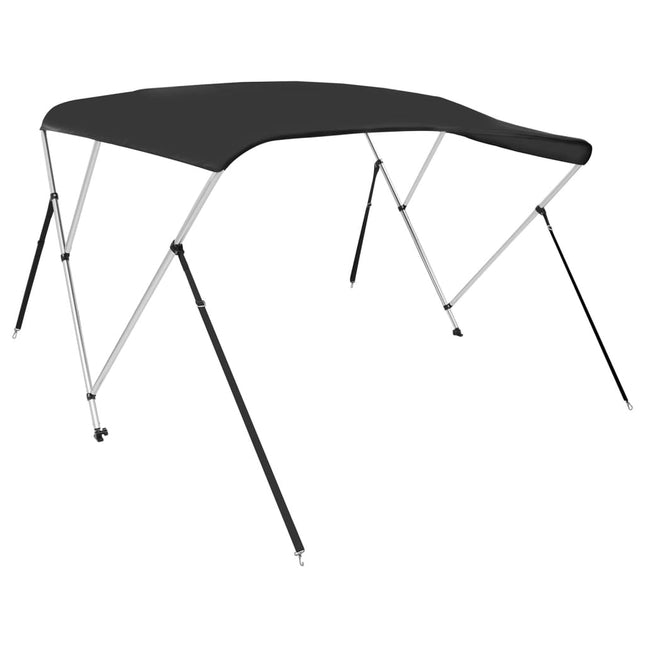 Bimini di Prua con Tendalino 3 Archi Nero 183x196x137 cm