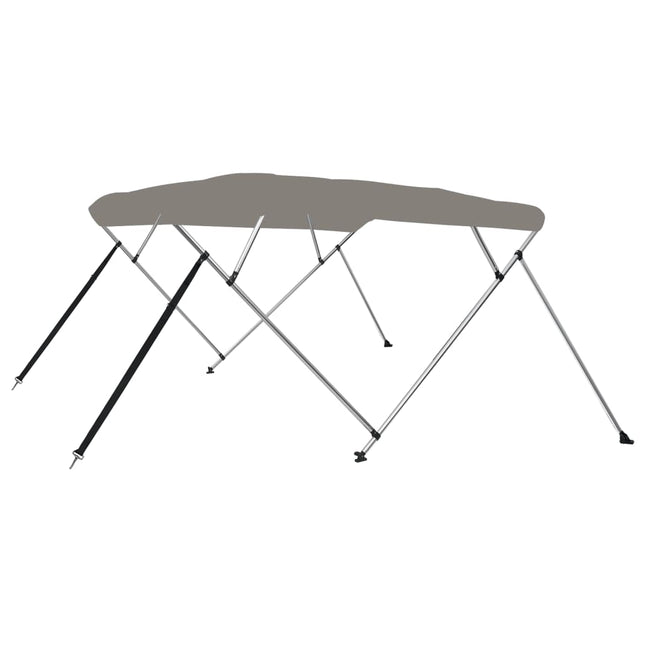 Bimini di Prua con Tendalino 4 Archi Grigio 243x180x137 cm