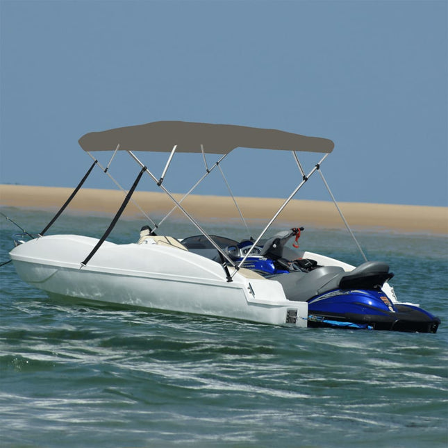 Bimini di Prua con Tendalino 4 Archi Grigio 243x196x137 cm