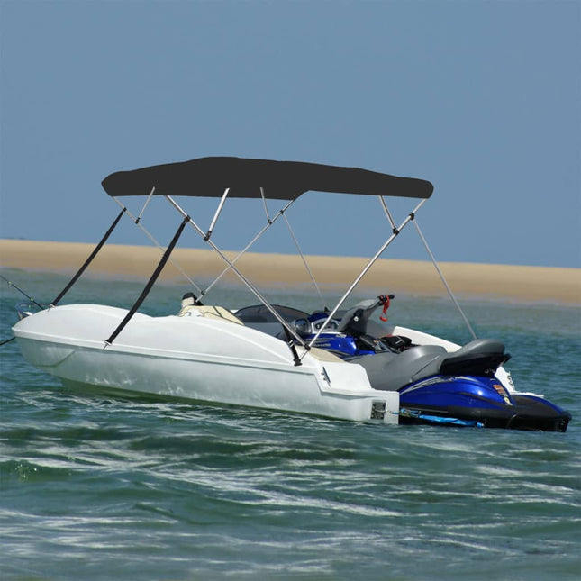 Bimini di Prua con Tendalino 4 Archi Nero 243x196x137 cm