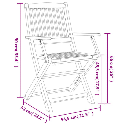 Set da Pranzo per Giardino 5 pz in Legno Massello di Acacia