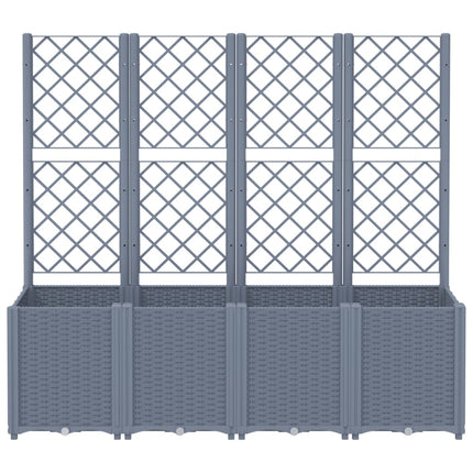Fioriera Giardino con Traliccio Grigio Blu 160x40x140 cm PP