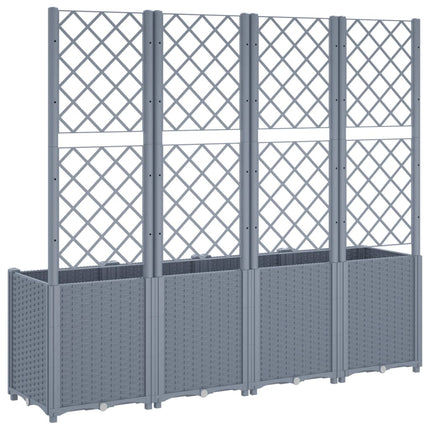 Fioriera Giardino con Traliccio Grigio Blu 160x40x140 cm PP