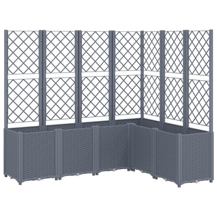 Fioriera Giardino con Graticcio Grigio Blu 160x120x140 cm PP