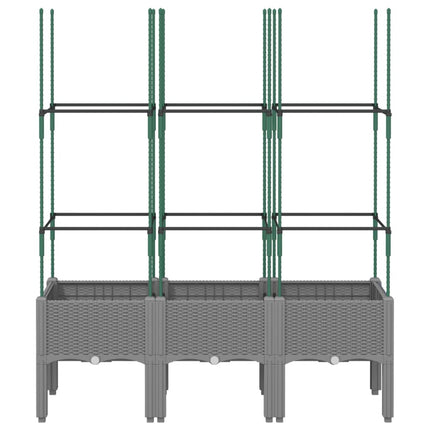 Fioriera Giardino con Traliccio Grigio Chiaro 120x40x142,5cm PP